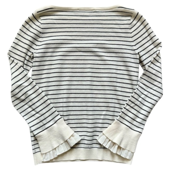 LOFT Ruffled Cuff Striped Sweater - Picture 4 of 7